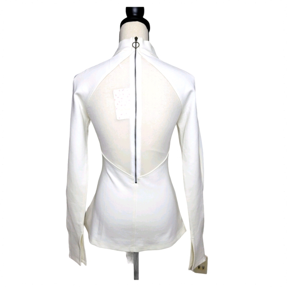 FREE PEOPLE Monarch Ivory Mesh Top, Small - Picture 7 of 7